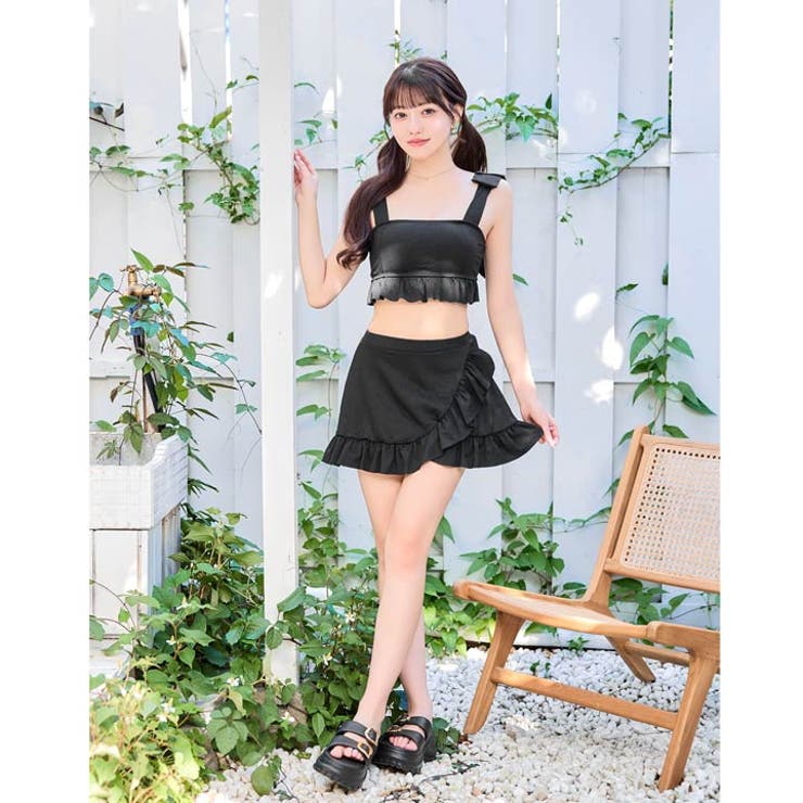[2点SET]フリルリボンショルダーレースアップビキニ 水着【dazzy bea… | Dazzy | 詳細画像2 