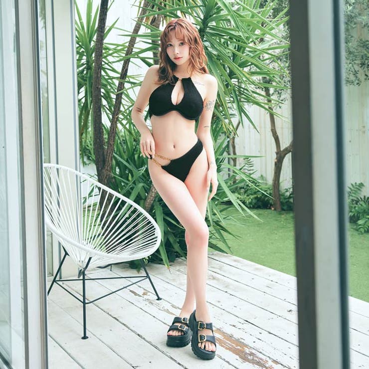 [2点SET]ゴールドチェーンホルターネックビキニ 水着【dazzy beach | Dazzy | 詳細画像2 