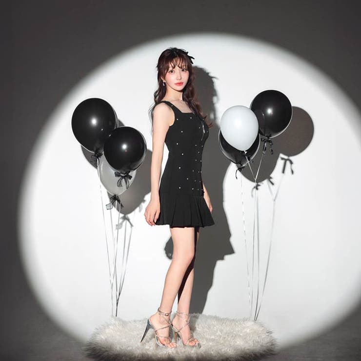 [桜井みづき着用]谷間ジップ×ビジューで小悪魔的あざとさ♪上品プリーツAラインミ… | Dazzy | 詳細画像16 