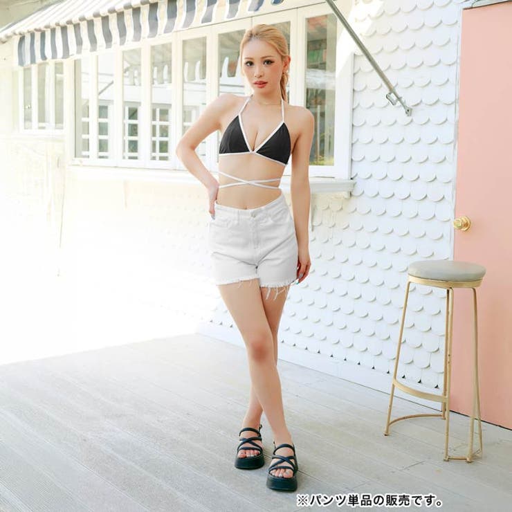 [単品]カットオフデニムショートパンツ 水着【dazzy beach | Dazzy | 詳細画像8 