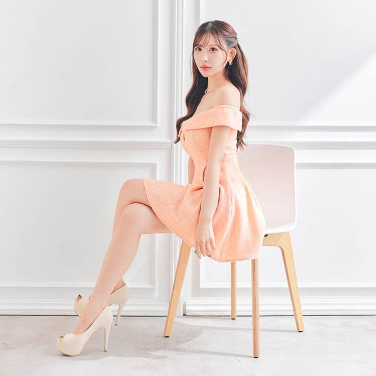 [伊藤桃々着用]あざとセクシーな胸元カットアウト♪高見えツイードAラインミニキャ… | Dazzy | 詳細画像10 
