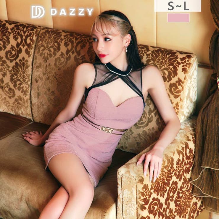 キラキラ輝くラメ×シアーホルター♪アクセいらずで華やかなタイトミニキャバドレス[… | Dazzy | 詳細画像7 