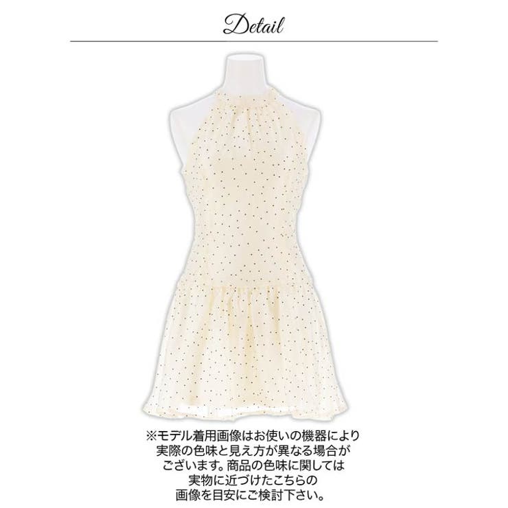 トレンドの私服風デザイン♪ドット柄フレアAラインミニ丈キャバドレス[XS~M 3… | Dazzy | 詳細画像11 