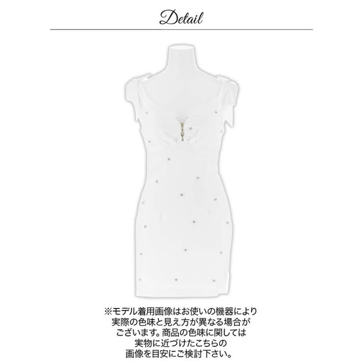 ビジューストーン×谷間ジップ♪大人エレガントな美ラインタイトミニ丈キャバドレス[… | Dazzy | 詳細画像12 