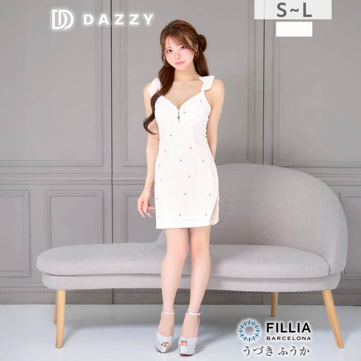 ビジューストーン×谷間ジップ♪大人エレガントな美ラインタイトミニ丈キャバドレス[… | Dazzy | 詳細画像5 