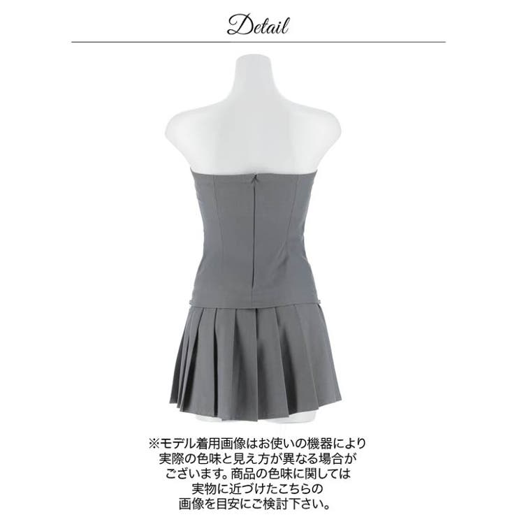 [伊藤桃々着用]Y2K風サイドジップ×細見えプリーツセットアップAラインミニキャ… | Dazzy | 詳細画像14 