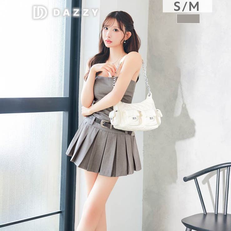 [伊藤桃々着用]ベルト付きベアトッププリーツワンピース[SM 2サイズ展開][カ… | Dazzy | 詳細画像5 