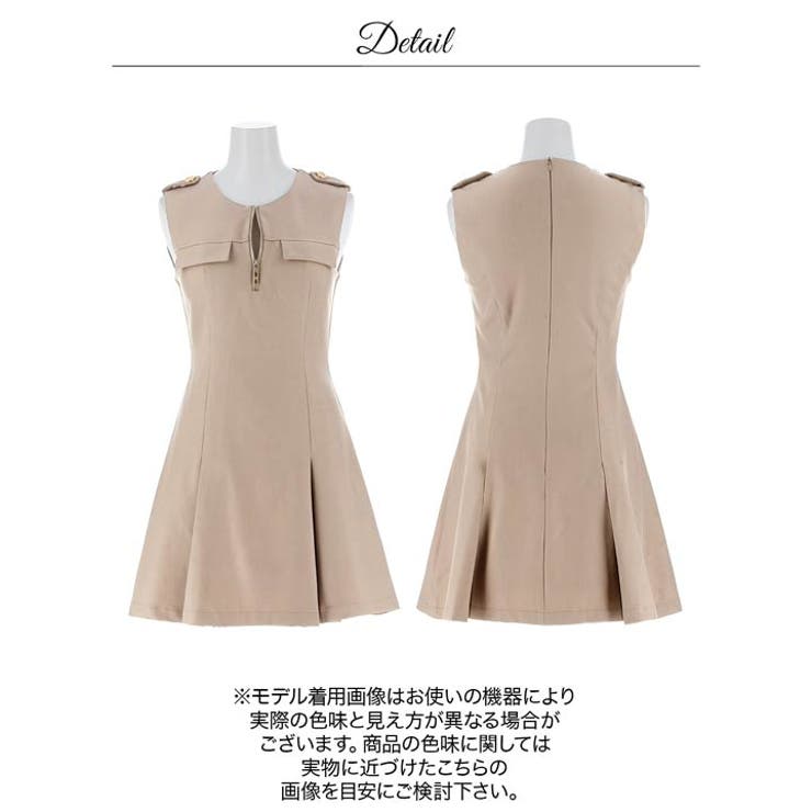 [明日花キララ着用]胸元ジップ×上品プリーツ♪圧倒的高見え私服っぽAラインミニ丈… | Dazzy | 詳細画像12 