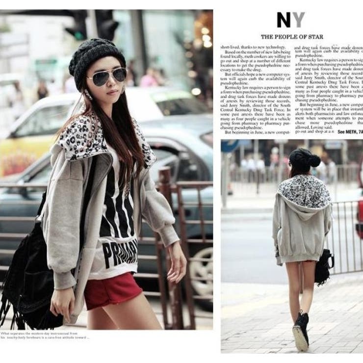 海外セレブファッション 裏地豹柄パーカー 秋冬新作 品番 Cp Dearheart ディアハート のレディースファッション 通販 Shoplist ショップリスト