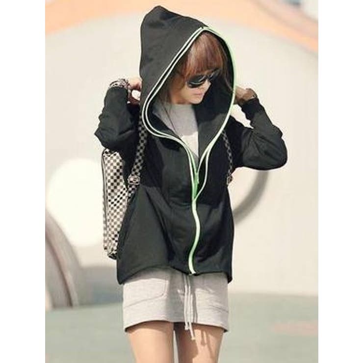 ☆海外セレブファッション♪2重デザインジャケットパーカー☆[品番