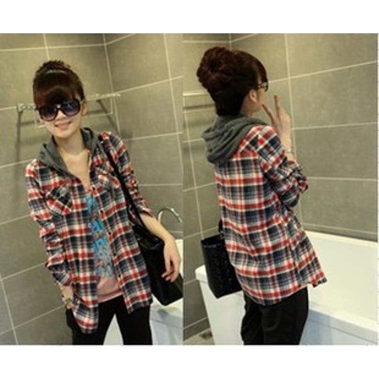 海外セレブファッション フード付チェック柄シャツ 品番 Cp Dearheart ディアハート のレディースファッション通販 Shoplist ショップリスト