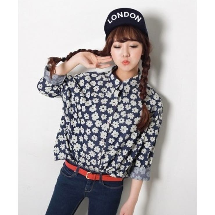☆韓国ファッション♪デイジー柄シャツ☆[品番：CP000001838