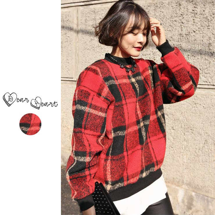 ☆韓国ファッション♪チェック柄トレーナー☆2014秋冬新作[品番