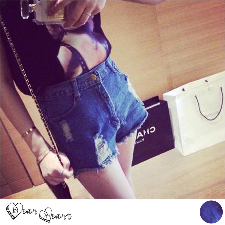 ★韓国ファッション♪ダメージ加工デニムショートパンツ★2015春夏新作 | DearHeart | 詳細画像1 