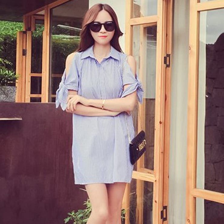 韓国ファッション 肩リボンデザインワンピース 15春 夏新作 品番 Cp Dearheart ディアハート のレディースファッション通販 Shoplist ショップリスト