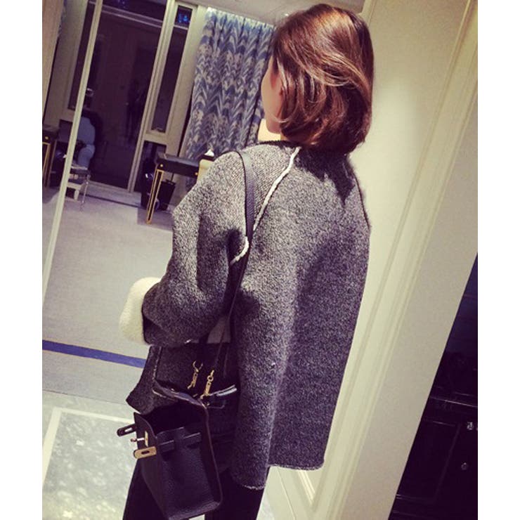 韓国ファッション ボアデザインノーカラージャケット 15秋冬新作 品番 Cp Dearheart ディアハート の レディースファッション通販 Shoplist ショップリスト