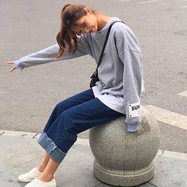 トレンドファッション 袖英字プリントトレーナー 16秋冬新作 裏起毛 品番 Cp Dearheart ディアハート の レディースファッション通販 Shoplist ショップリスト