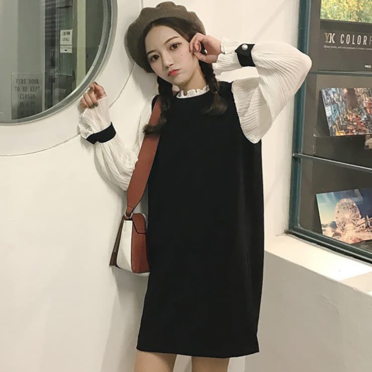 トレンドファッション 切替デザインワンピース 17秋新作 韓国ファッション 品番 Cp Dearheart ディアハート のレディースファッション通販 Shoplist ショップリスト