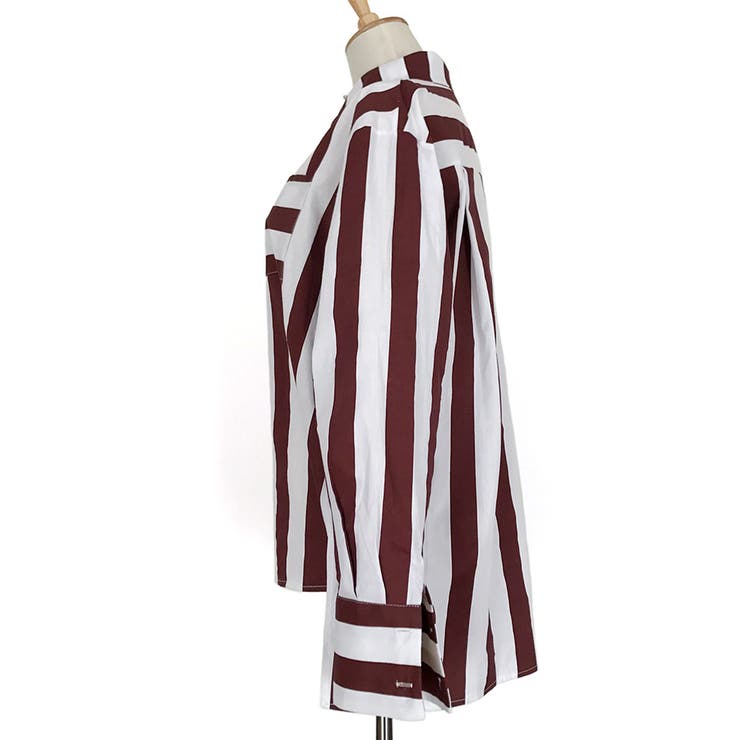 トレンドファッション♪スリット入りストライプ柄シャツ 春夏新作 韓国ファッション | DearHeart | 詳細画像6 