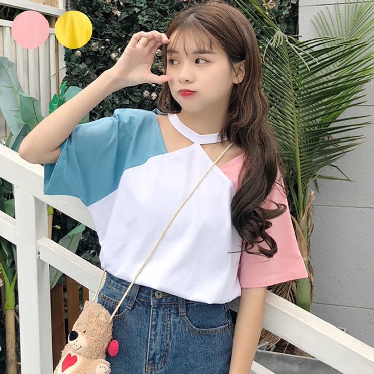 トレンドファッション 配色デザインカットソー 春夏新作 韓国ファッション 品番 Cp Dearheart ディアハート のレディースファッション通販 Shoplist ショップリスト