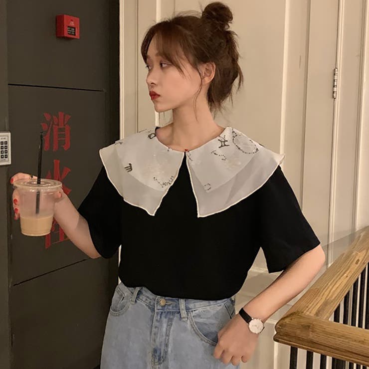 トレンドファッション 刺繍デザイン襟付カットソー 春夏新作 韓国ファッション 品番 Cp Dearheart ディアハート のレディースファッション通販 Shoplist ショップリスト