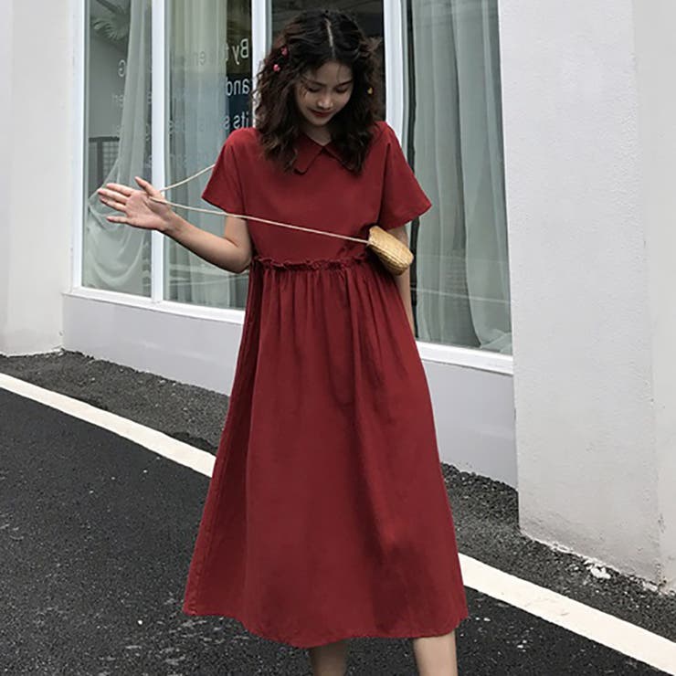 ☆トレンドファッション♪襟付長袖ワンピース☆春夏新作 韓国 ☆トレンドファッション♪襟付長袖ワンピース☆春夏新作 韓国