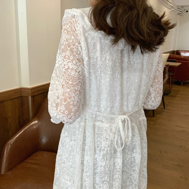 襟付総レースワンピース 春夏新作 韓国 ファッション 品番 Cp Dearheart ディアハート のレディースファッション通販 Shoplist ショップリスト