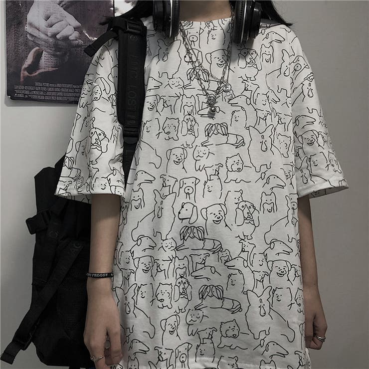トレンドファッション ユニーク総柄犬柄半袖tシャツカットソー 春夏新作 品番 Cp Dearheart ディアハート のレディースファッション通販 Shoplist ショップリスト