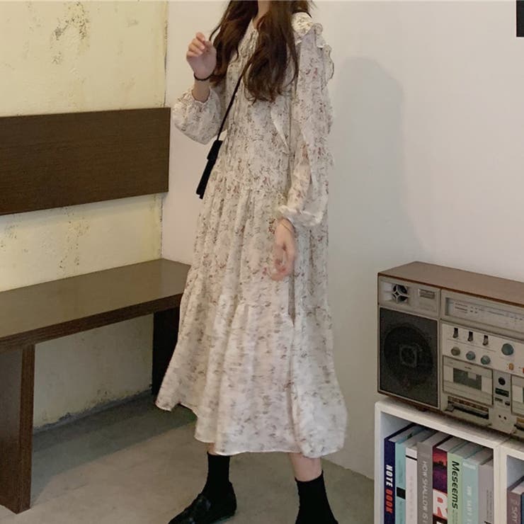 【福袋セール】 トレンドファッション♪花柄シフォンワンピース 2020春夏新作 スカート