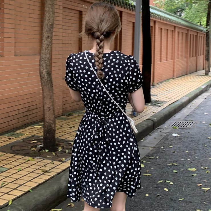 花柄ウエストリボンデザインワンピース 春夏新作 韓国ファッション 品番 Cp Dearheart ディアハート のレディースファッション通販 Shoplist ショップリスト