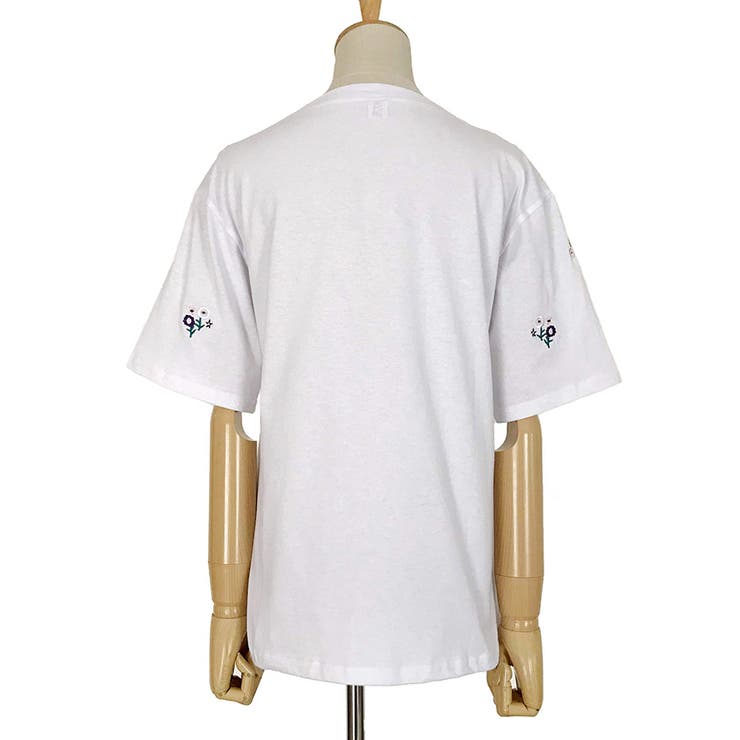 ホワイト 花装飾 半袖Tシャツ　M TOMORROWLAND 花柄装飾 Tシャツ Mサイズ - メルカリ