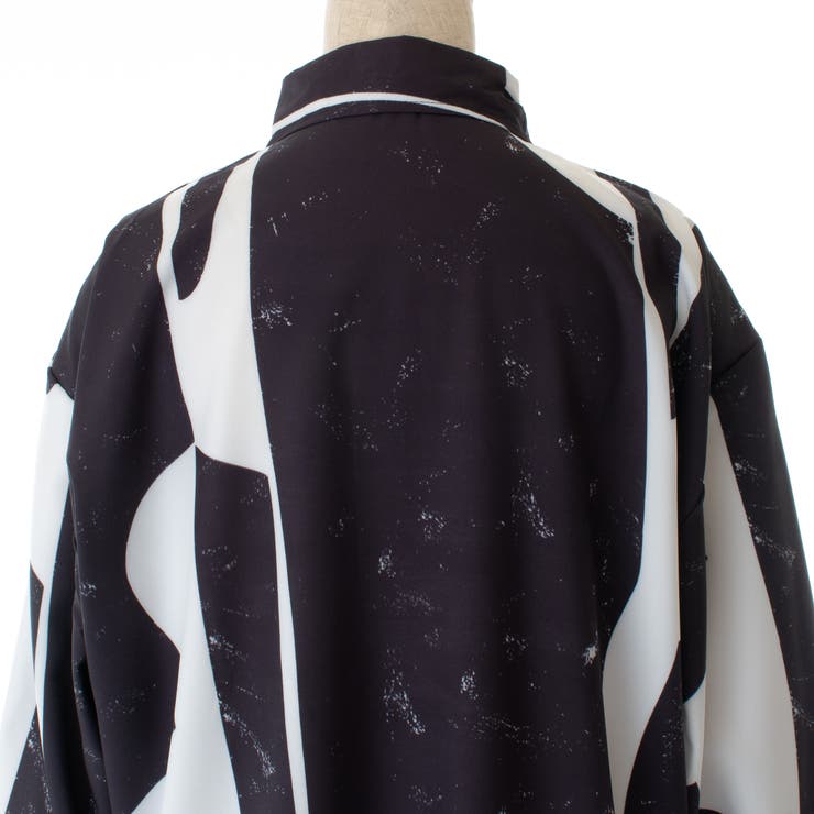 配色総柄襟付長袖シャツ 秋冬 韓国ファッション | DearHeart | 詳細画像13 