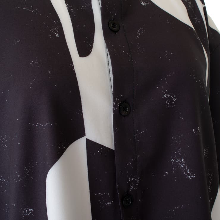 配色総柄襟付長袖シャツ 秋冬 韓国ファッション | DearHeart | 詳細画像16 