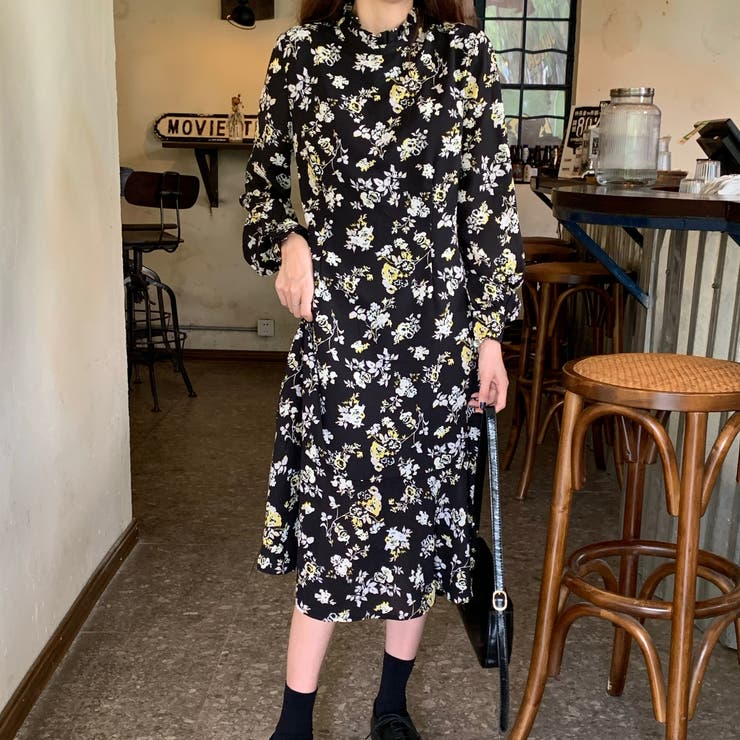 花柄長袖ワンピース 秋冬新作 韓国ファッション 品番 Cp Dearheart ディアハート のレディースファッション通販 Shoplist ショップリスト