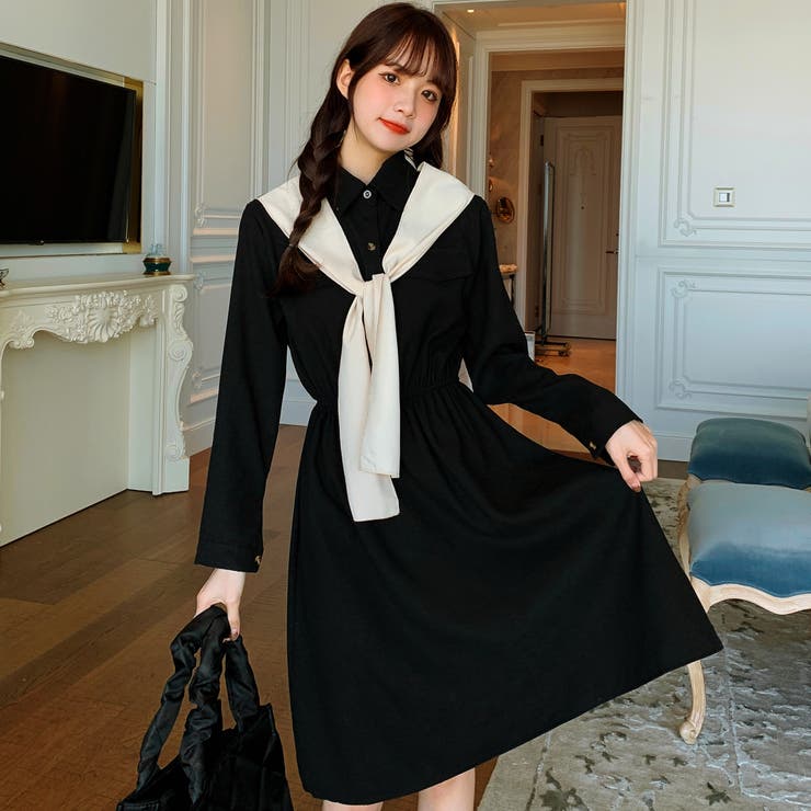 ワンピース ミディアム丈 無地 長袖 上品 レトロ 結婚式 韓国 楽天市場】【赤字覚悟】 パーティードレス 結婚式 ワンピース
