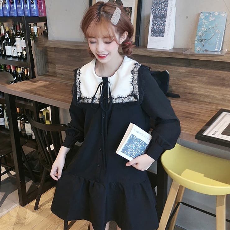 レースデザイン襟付ワンピース 春夏新作 韓国 ファッション 品番 Cp Dearheart ディアハート のレディースファッション通販 Shoplist ショップリスト