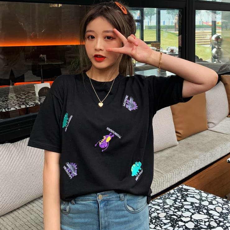 恐竜刺繍半袖カットソーtシャツ 春夏 韓国ファッション 品番 Cp Dearheart ディアハート のレディース ファッション通販 Shoplist ショップリスト 恐竜刺繍半袖カットソーtシャツ 春夏 韓国ファッション 品番 Cp Dearheart ディアハート のレディース ファッション通販 Shoplist ショップリスト