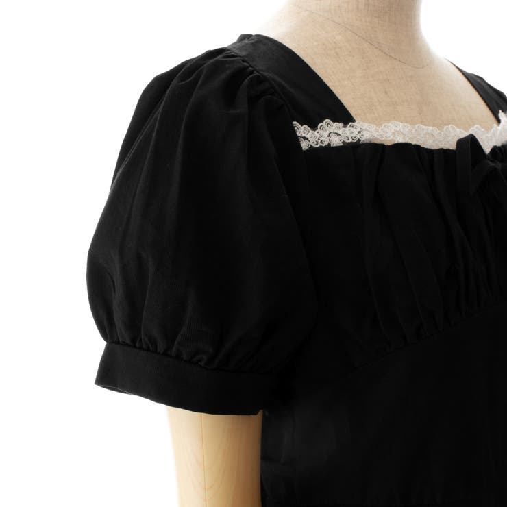 リボン付レースデザイン半袖ワンピース 春夏 韓国ファッション | DearHeart | 詳細画像15 