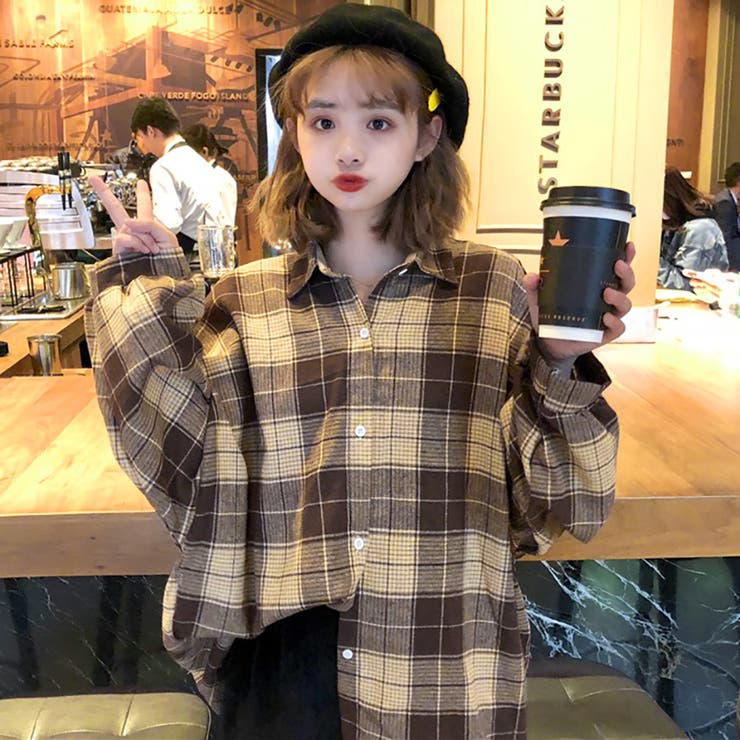 チェック柄シャツ 春夏新作 韓国ファッション[品番：CP000009049