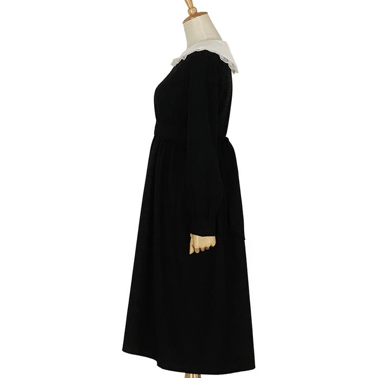 大人気!!【HOBBS】華やぐツイード♪パーティーワンピース kOhAKU異素材タックシャツワンピース[品番：MITW0018188