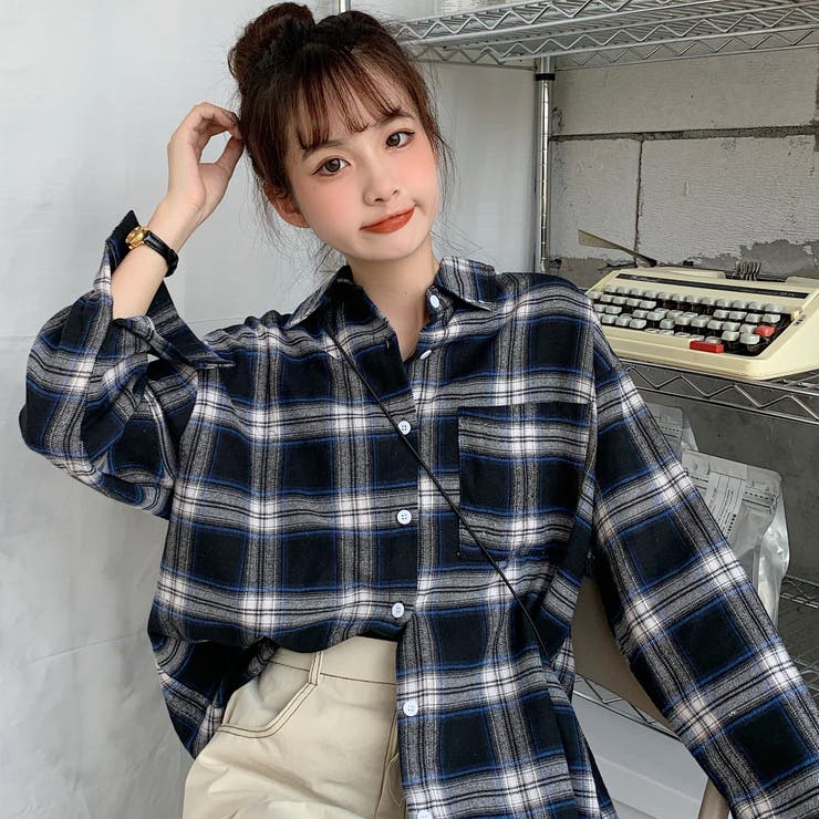 チェック柄 シャギー プルオーバー ニット トップス 韓国 cr7190 6f31de64ce8977db3126fb596ddc76