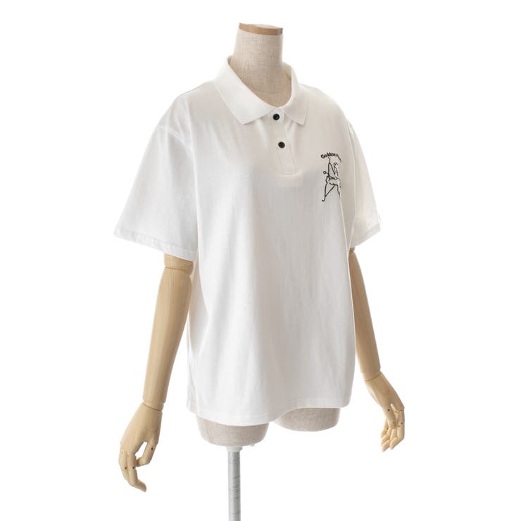 エンジェル刺繍デザイン半袖ポロシャツ 春夏新作 韓国