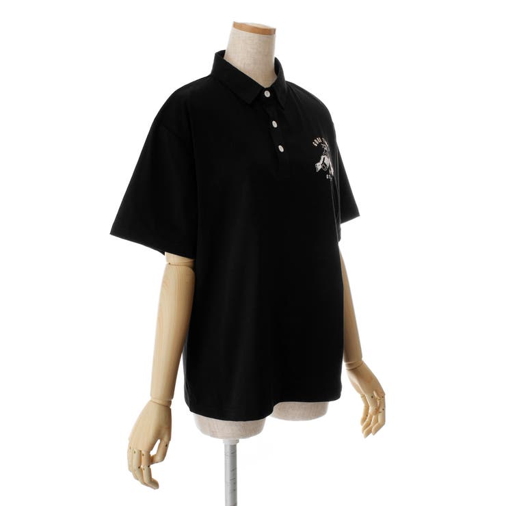 ワンポイントプリント半袖ポロシャツ 春夏新作 韓国ファッション[品番