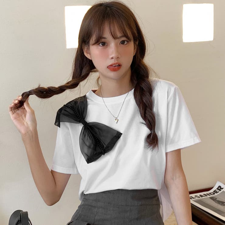 韓国ブランド　RON RON リボンTシャツ