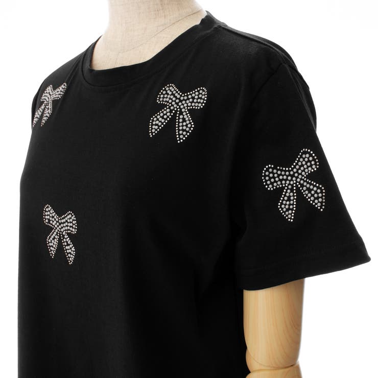 リボン柄半袖Tシャツカットソー 春夏新作 韓国ファッション | DearHeart | 詳細画像14 