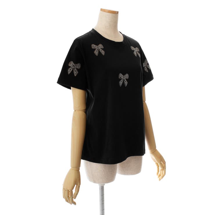 リボン柄半袖Tシャツカットソー 春夏新作 韓国ファッション | DearHeart | 詳細画像8 