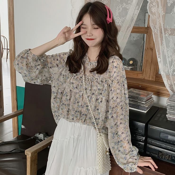 batsheva 花柄フリルブラウス 楽天市場】【新色追加】 花柄フリルシャツブラウス レディース フリル