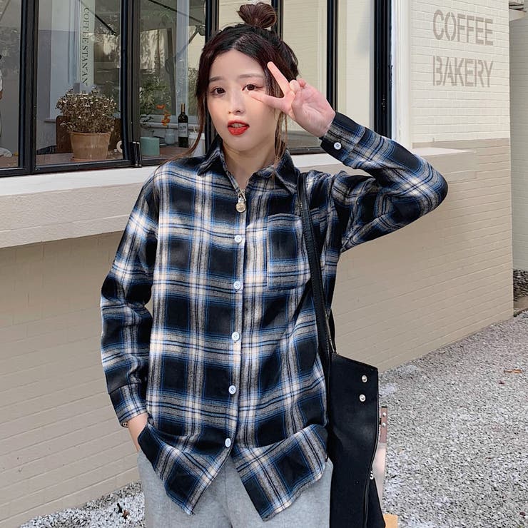 PRADA ネイビー チェック柄 長袖シャツ 40 PRADA ネイビー チェック柄 長袖シャツ 40