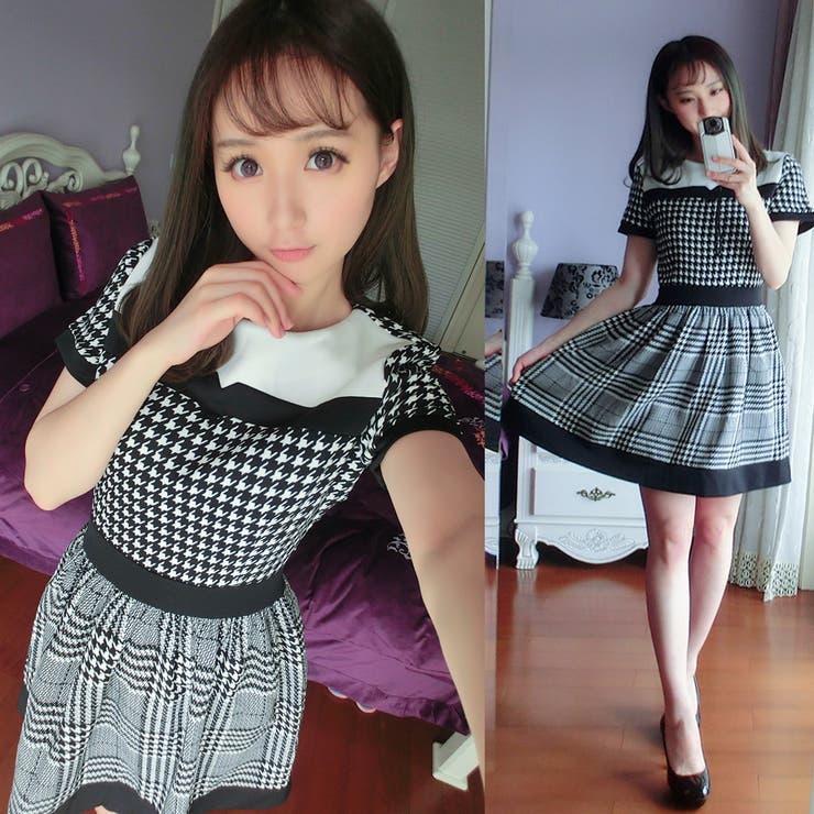 トレンドファッション 千鳥格子柄ワンピース 16 春夏新作 品番 Cp Dearheart ディアハート のレディースファッション通販 Shoplist ショップリスト