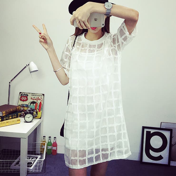 トレンドファッション インナー付シースルーチェック柄ワンピース 16 春夏新作 品番 Cp Dearheart ディアハート のレディースファッション通販 Shoplist ショップリスト